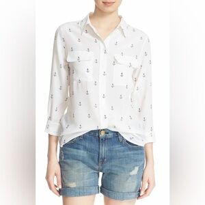 Equipment SLIM SIGNATURE BLOUSE Anchor White